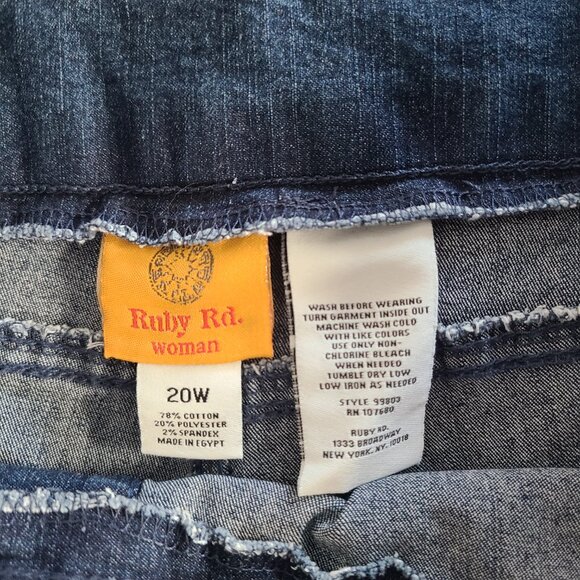 Ruby Rd Womens Jeans 20W Indigo Straight Leg Key Items Collection - Picture 8 of 12